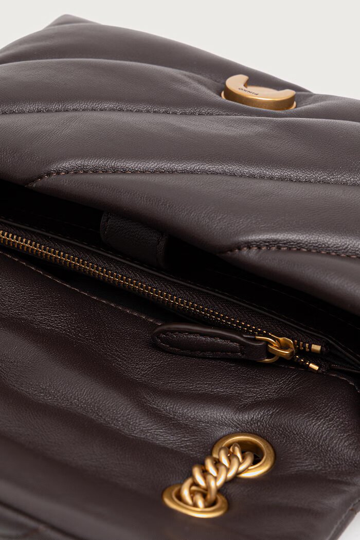 Pinko чанта crossbody дамска от кожа кафява 107058 A0F2
