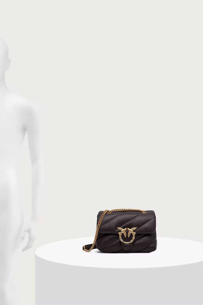 Pinko чанта crossbody дамска от кожа кафява 107058 A0F2