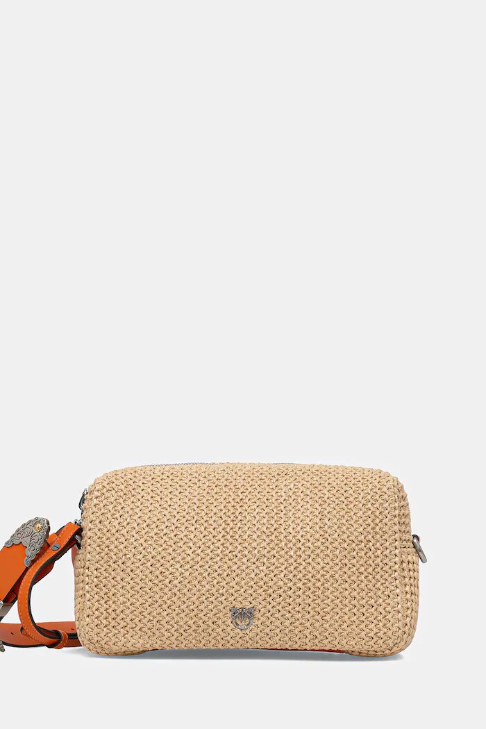 Pinko чанта crossbody дамска от сплетена материя бежова 106661 A391