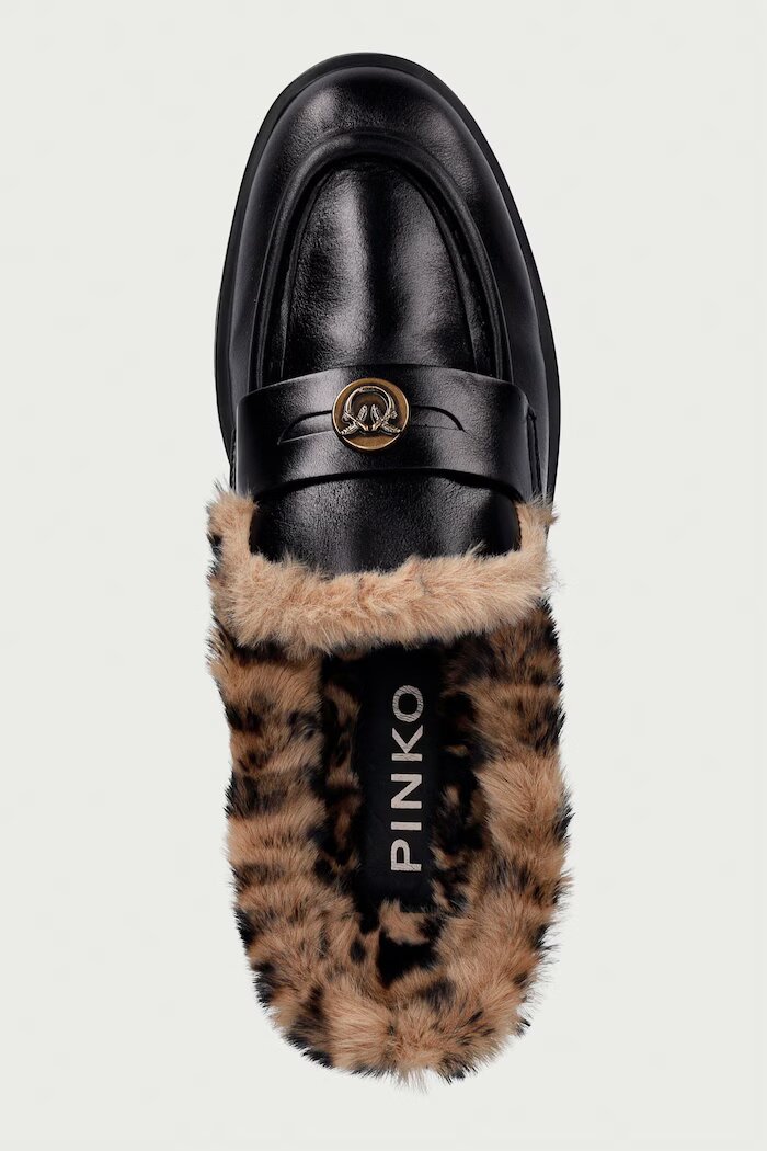 Pinko чехли дамски от кожа Nora 09 черни SD0683P186Z99