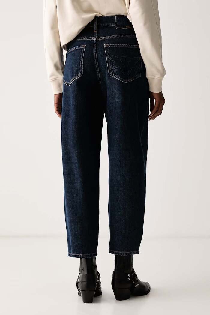Pinko дънки relaxed fit дамски тъмносини 103857 A3HE