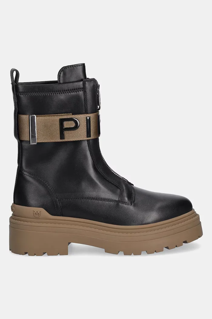 Pinko Кожени боти Mia 13 в черно с платформа SD0219P061Z99