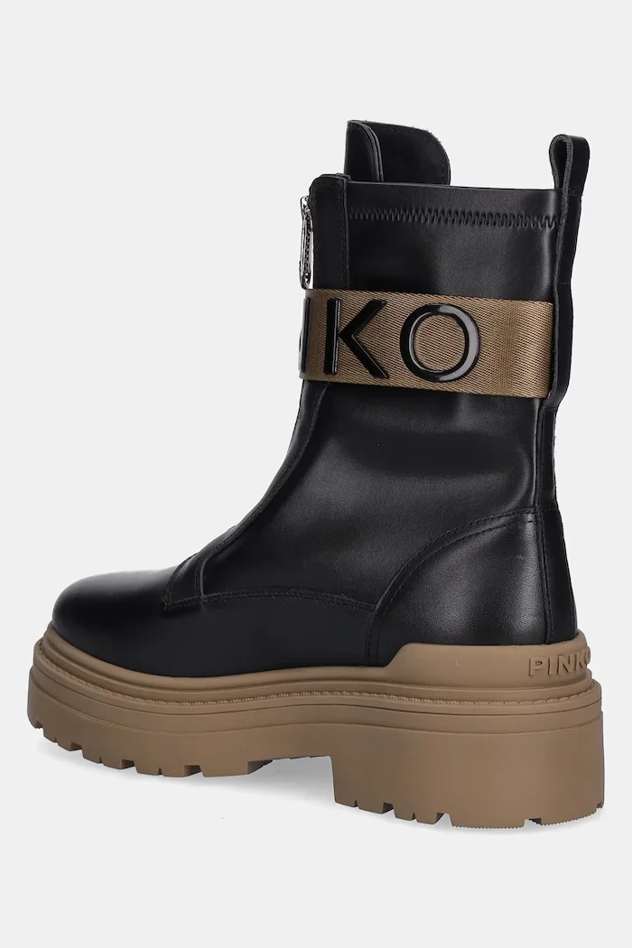 Pinko Кожени боти Mia 13 в черно с платформа SD0219P061Z99