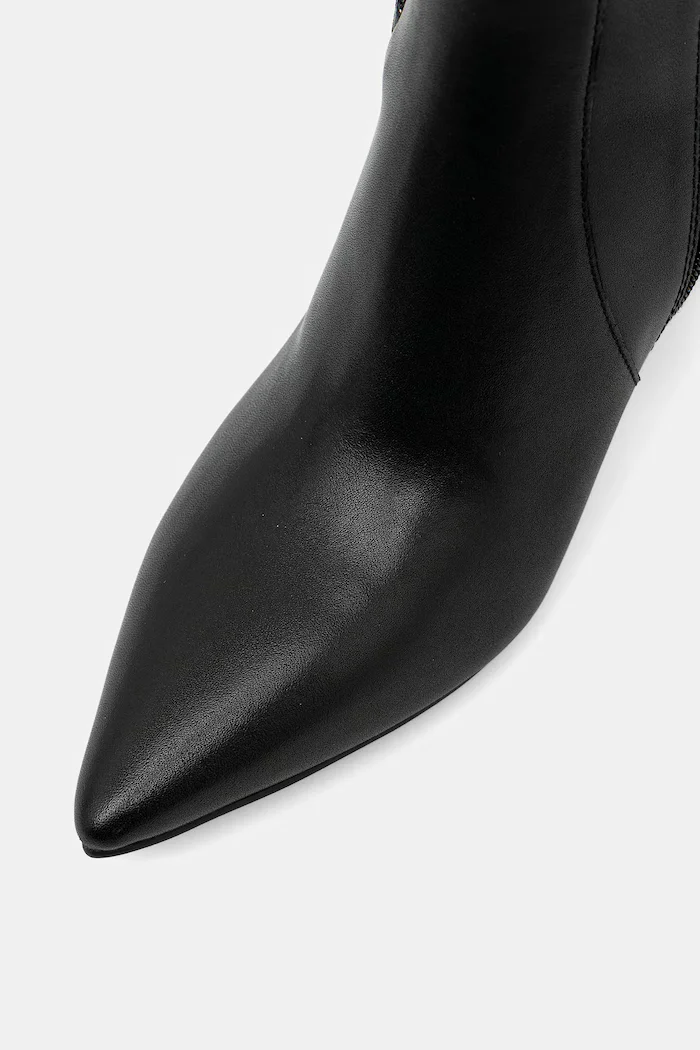 Pinko Кожени ботуши Viola 03 в черно с дебел ток SD0419P087Z99