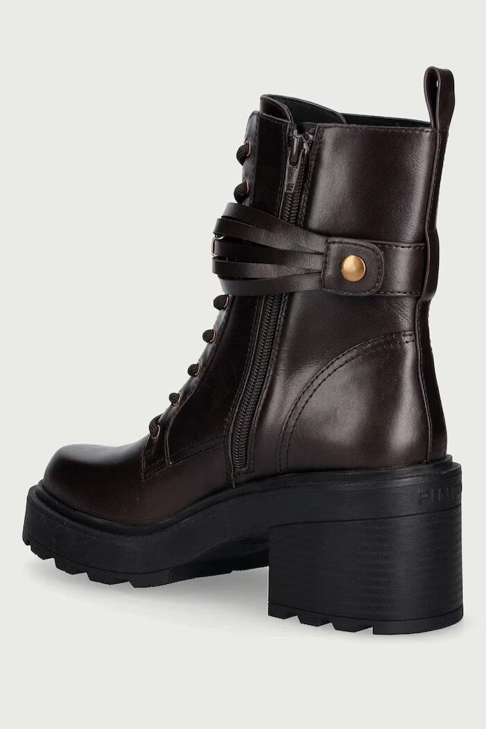 Pinko кубинки дамски от кожа Altea 01 кафяви SD0549P001L72