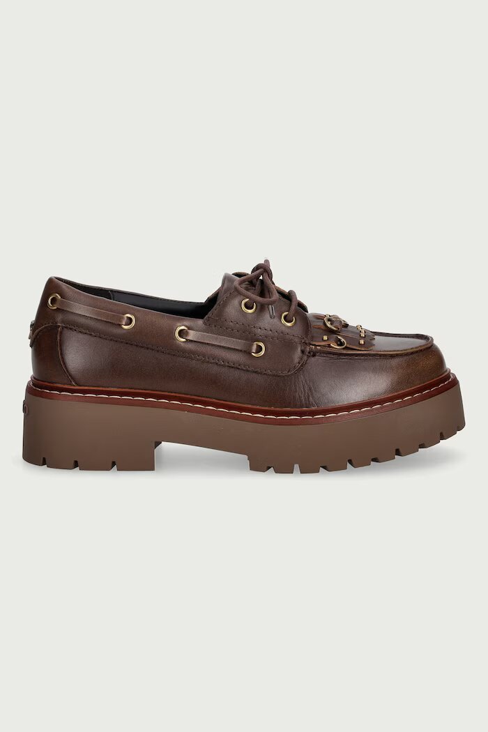 Pinko мокасини дамски от кожа Margaret 01 кафяви SD0561P056L72