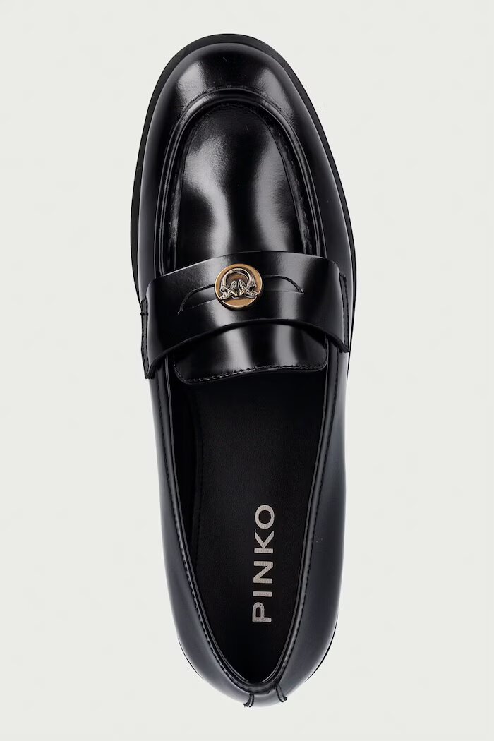 Pinko мокасини дамски от кожа Nora 07 черни SD0657P001Z99