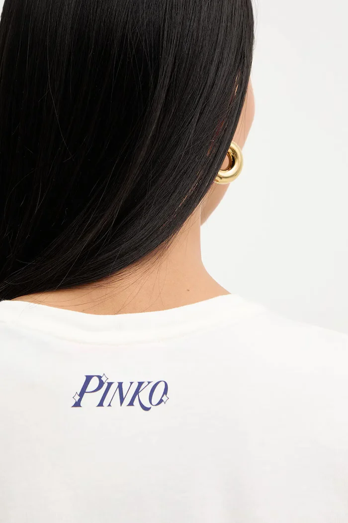 Pinko Памучна тениска дамска в бежово 105526 A33N
