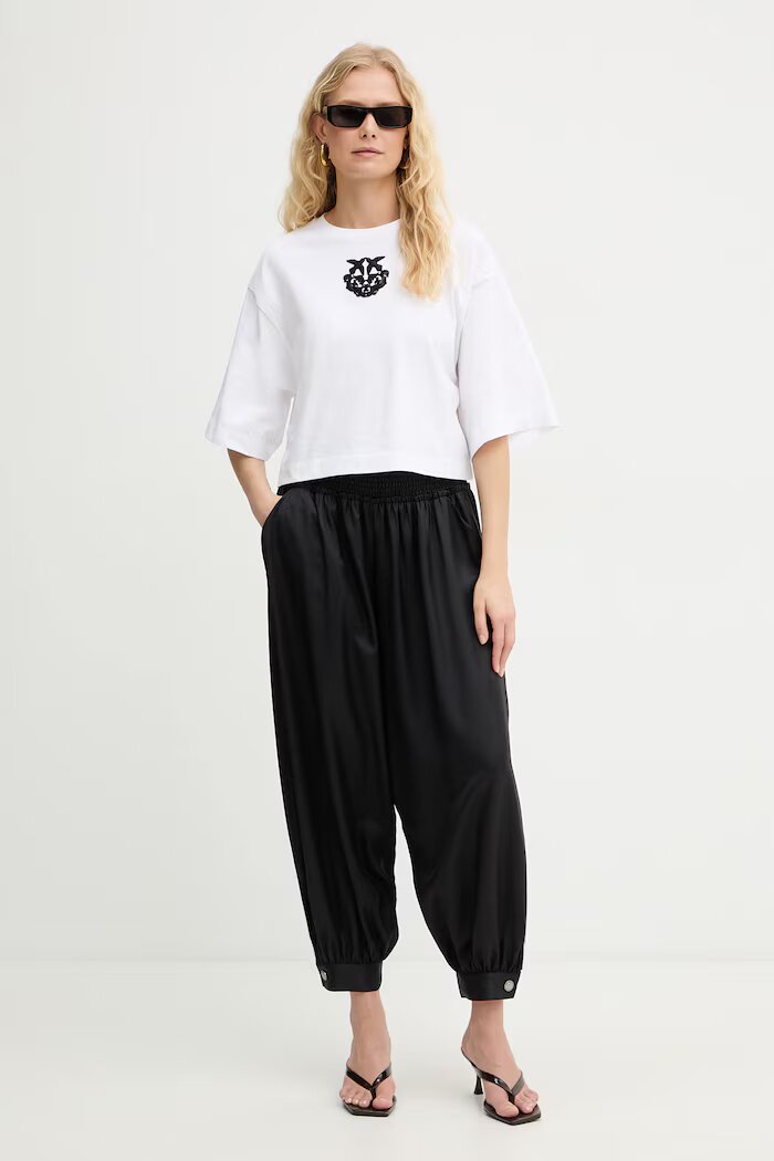 Pinko Панталон дамски черен с висока талия 106812 A3AV