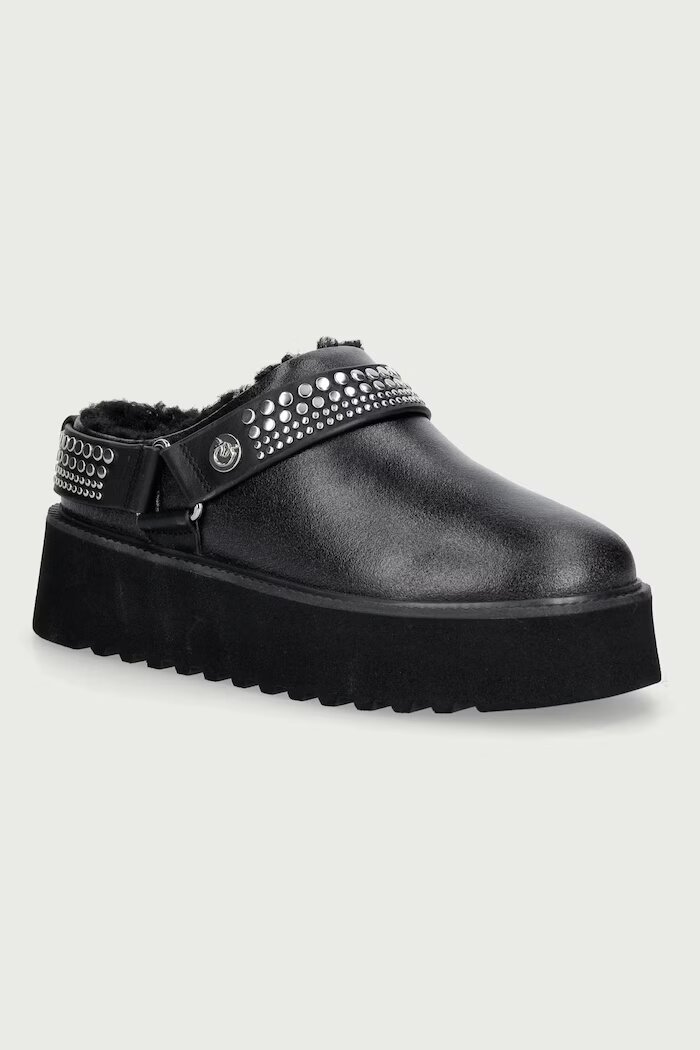 Pinko пантофи дамски от кожа Martina 05 черни SD0573P001Z99