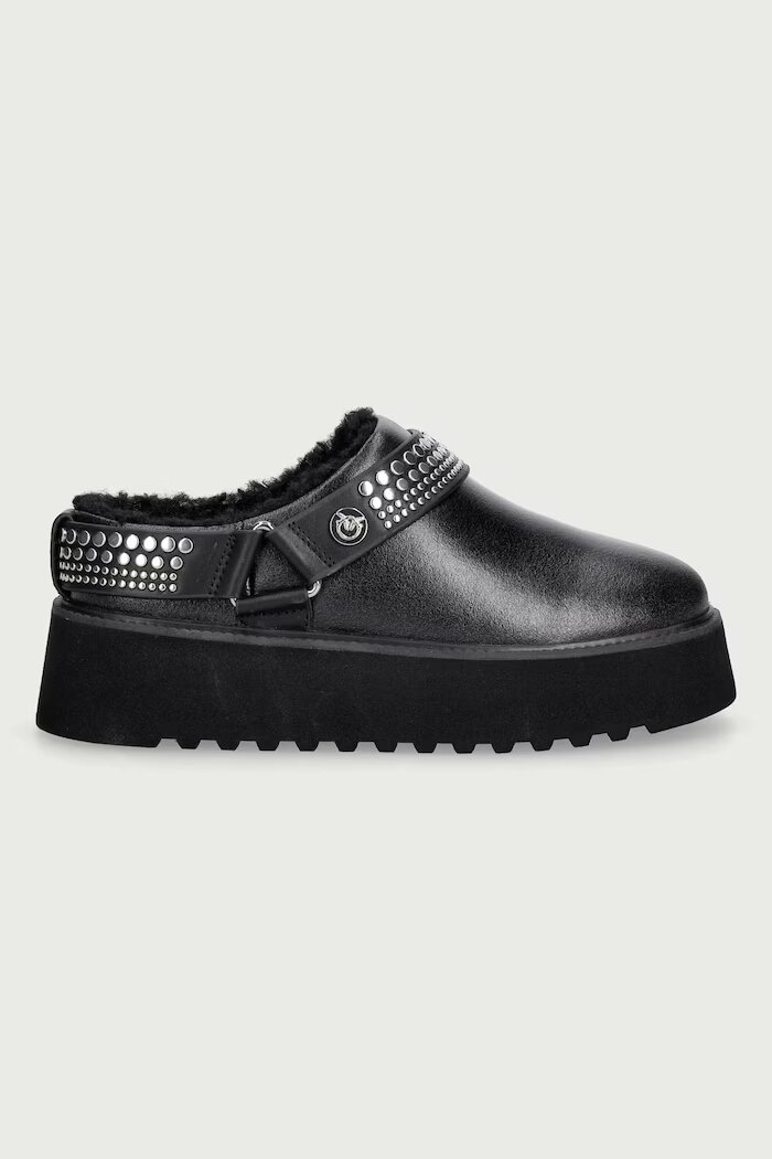 Pinko пантофи дамски от кожа Martina 05 черни SD0573P001Z99