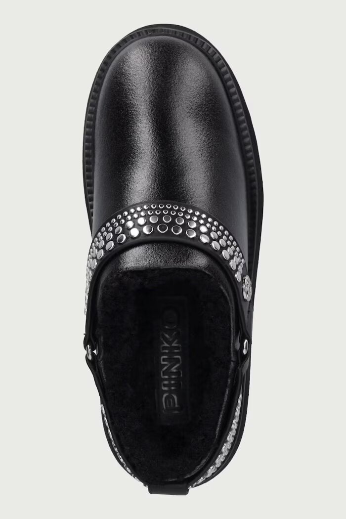Pinko пантофи дамски от кожа Martina 05 черни SD0573P001Z99