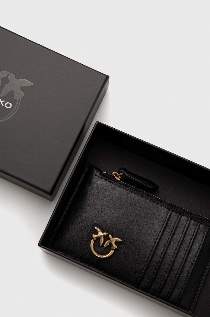 Pinko портфейл дамски от кожа черен 100251 A0F1