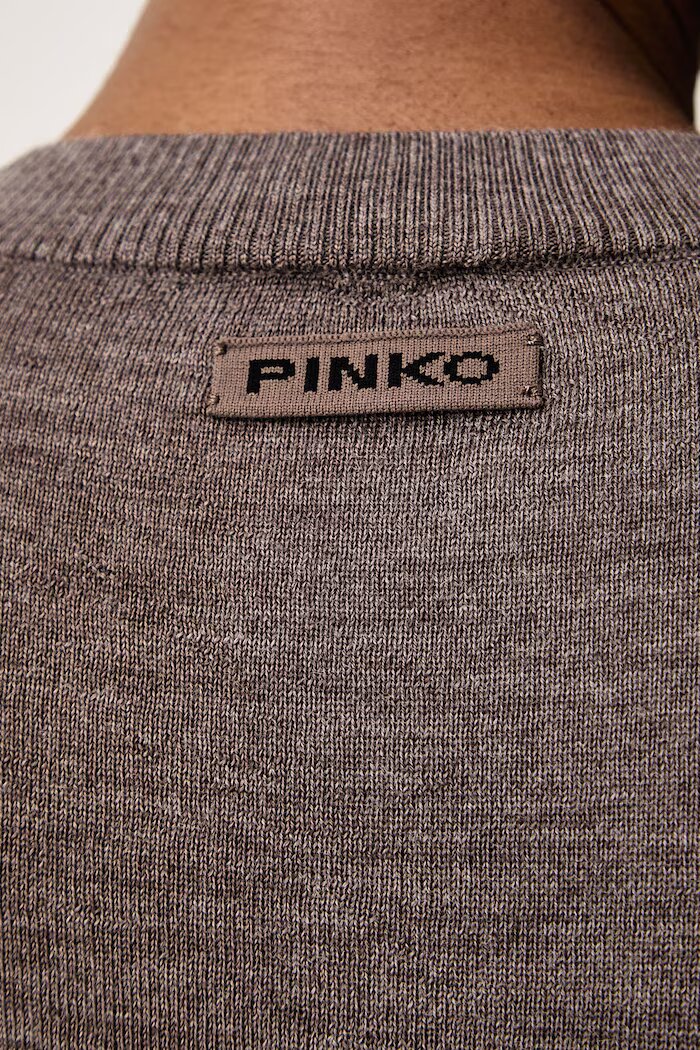 Pinko пуловер дамски от вълна кафяв 107246 A3FY
