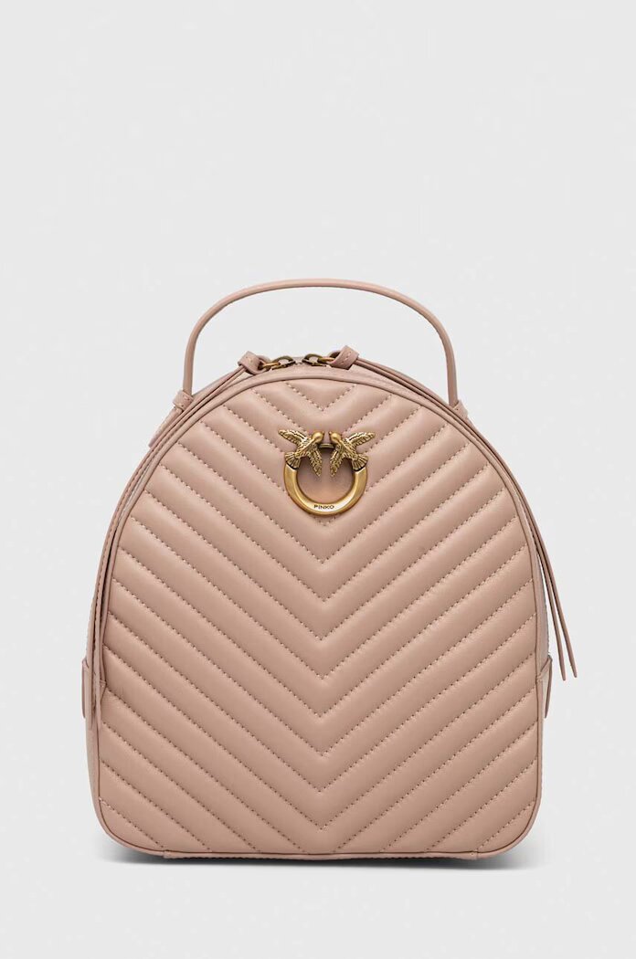 Pinko раница дамска от кожа Answear Exclusive бежова 102530 A0GK