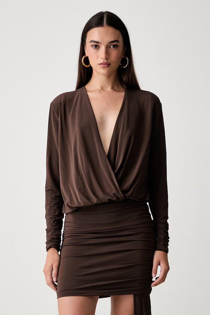 Pinko рокля с вискоза кафява 107526 A2GS