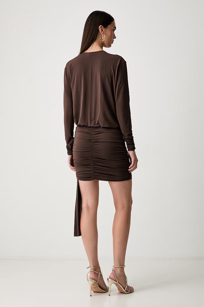Pinko рокля с вискоза кафява 107526 A2GS