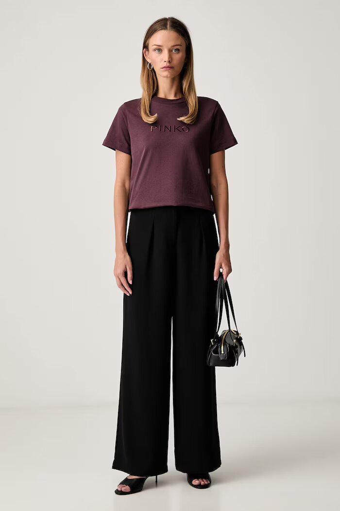 Pinko тениска дамска от памук бордо 101752 A3HN