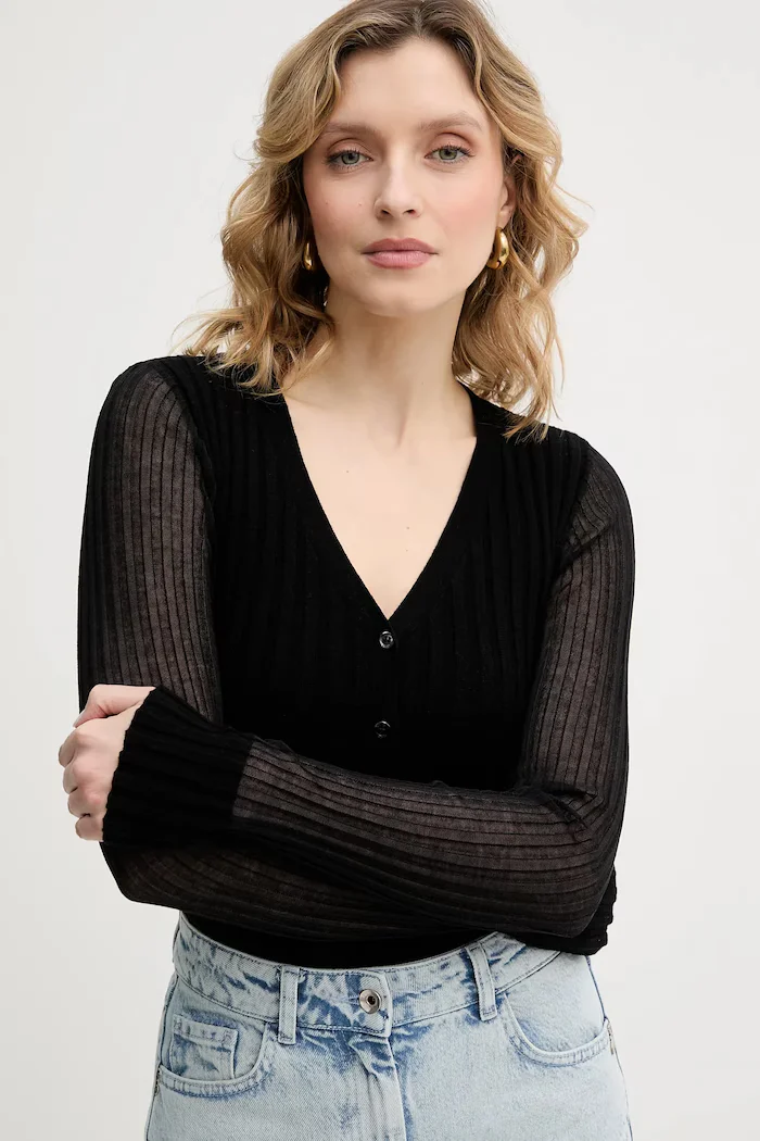 Pinko Жилетка с вълна в черно от лека материя 106321 A34B