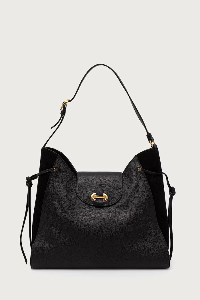 Pollini шопинг чанта дамска от кожа черна PC4402PP1P QC1