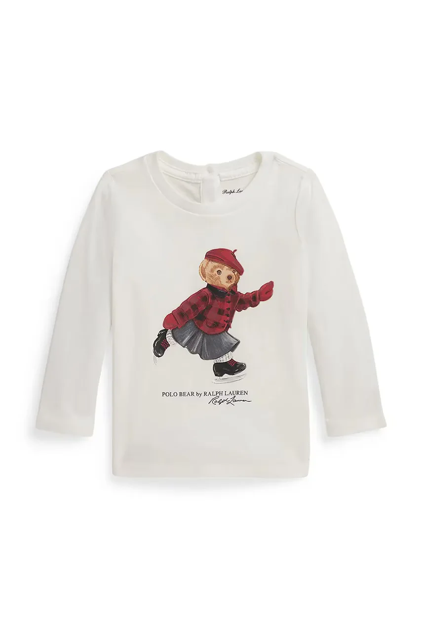 Polo Ralph Lauren Бебешка памучна блуза с дълъг ръкав
