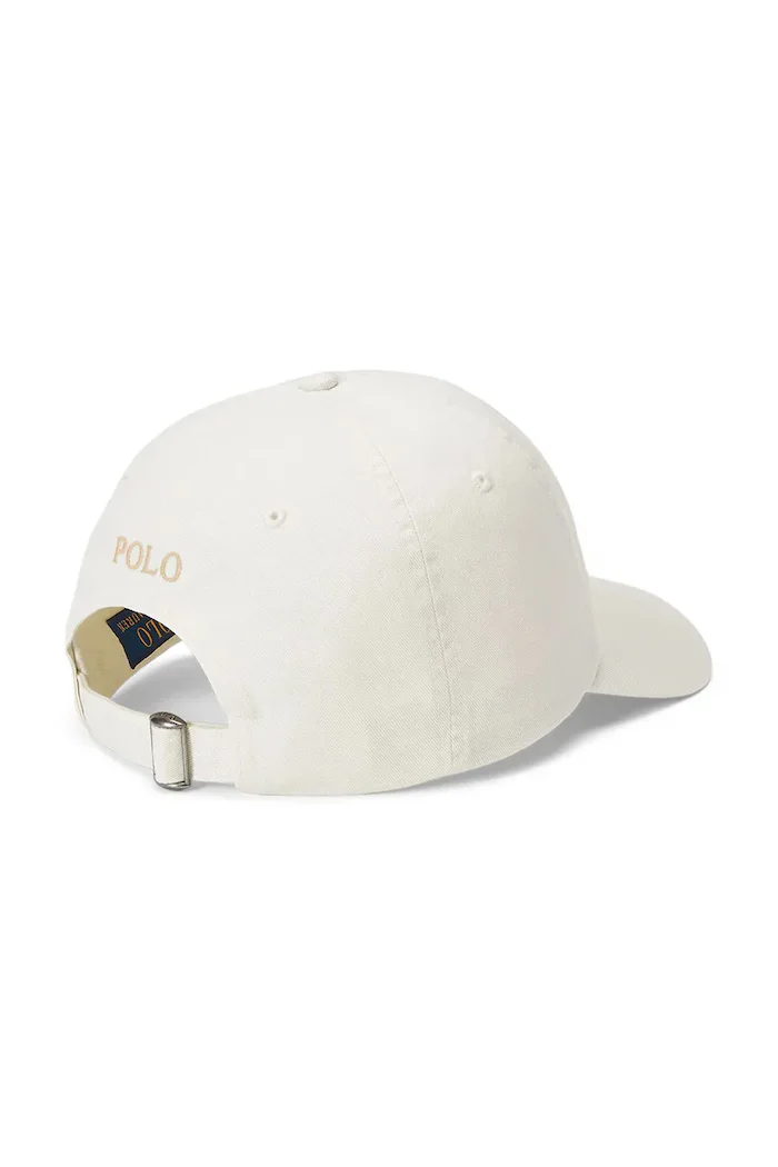 Polo Ralph Lauren бейзболна шапка дамска от памук бежова 211912843