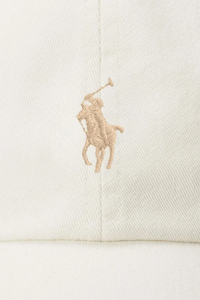 Polo Ralph Lauren бейзболна шапка дамска от памук бежова 211912843