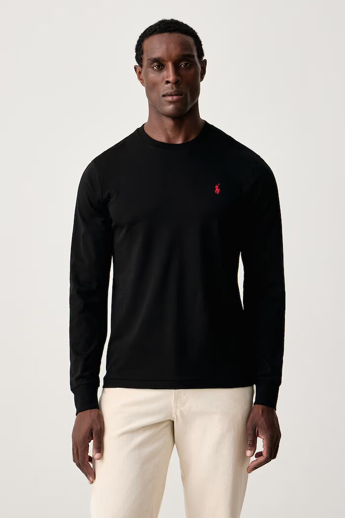 Polo Ralph Lauren блуза с дълги ръкави мъжка от памук черна 710671468