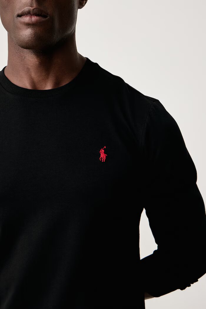 Polo Ralph Lauren блуза с дълги ръкави мъжка от памук черна 710671468