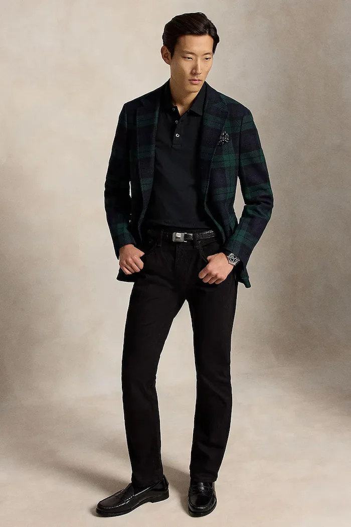 Polo Ralph Lauren блуза с дълги ръкави мъжка от памук с еластан черна 710955081
