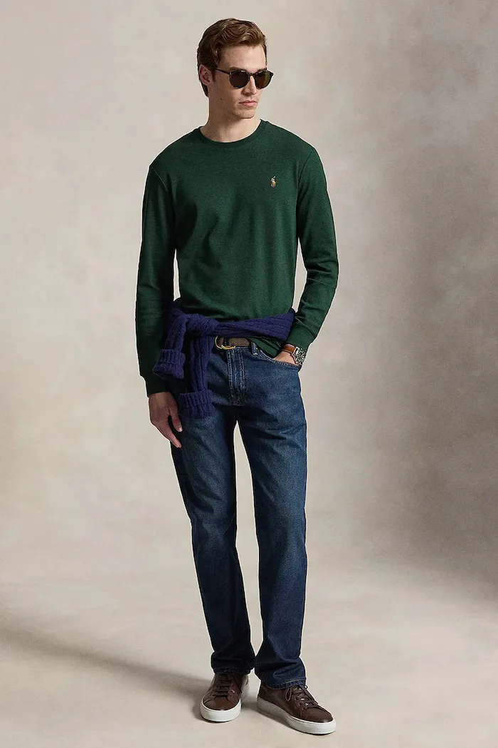 Polo Ralph Lauren блуза с дълги ръкави мъжка от памук зелена 710760121