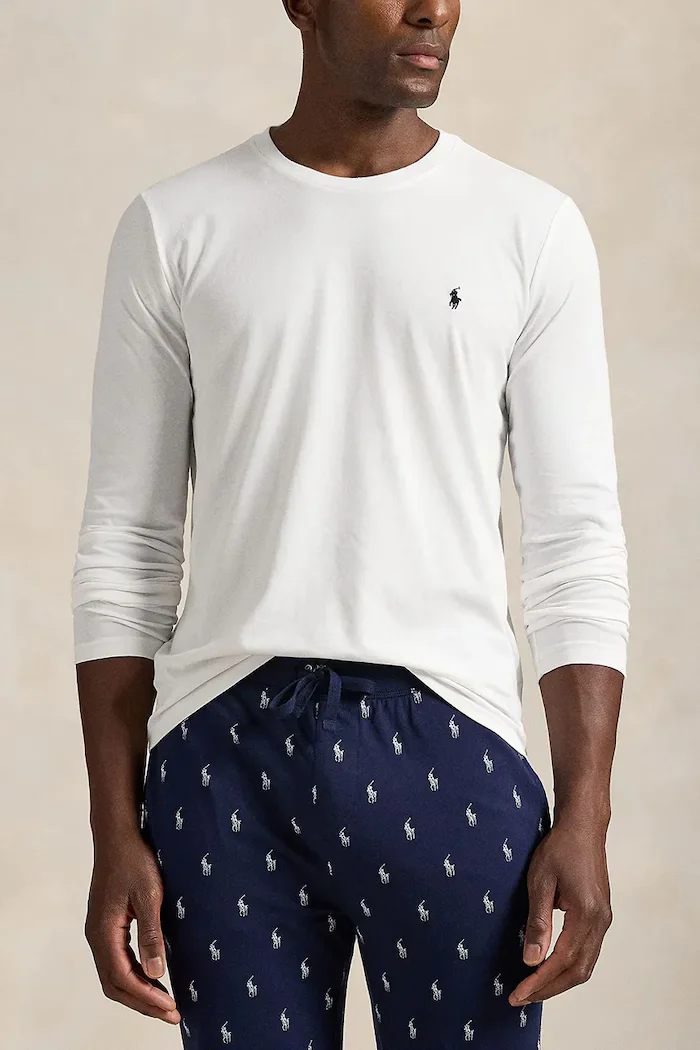 Polo Ralph Lauren Блуза с дълги ръкави мъжка в бяло с изчистен дизайн 714844759004