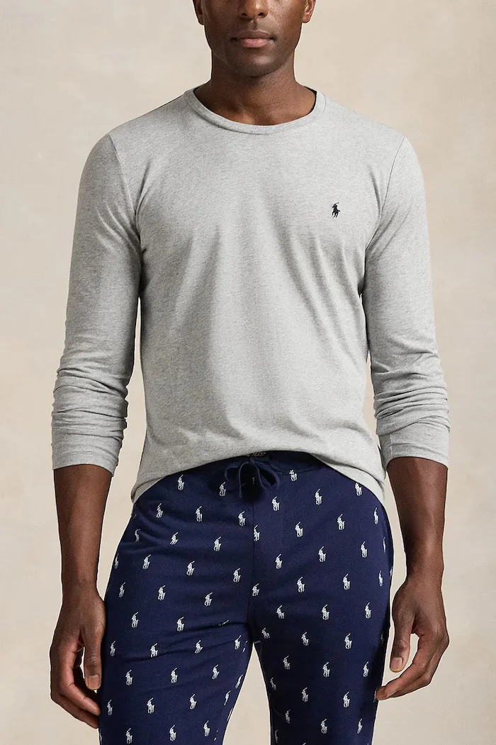 Polo Ralph Lauren Блуза с дълги ръкави мъжка в сиво с изчистен дизайн 714844759003
