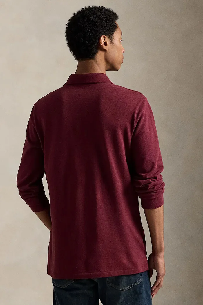 Polo Ralph Lauren блуза с дълги ръкави от памук бордо 710680790