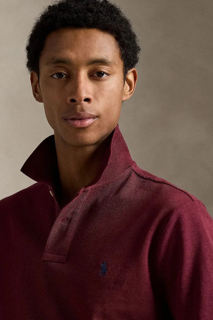 Polo Ralph Lauren блуза с дълги ръкави от памук бордо 710680790
