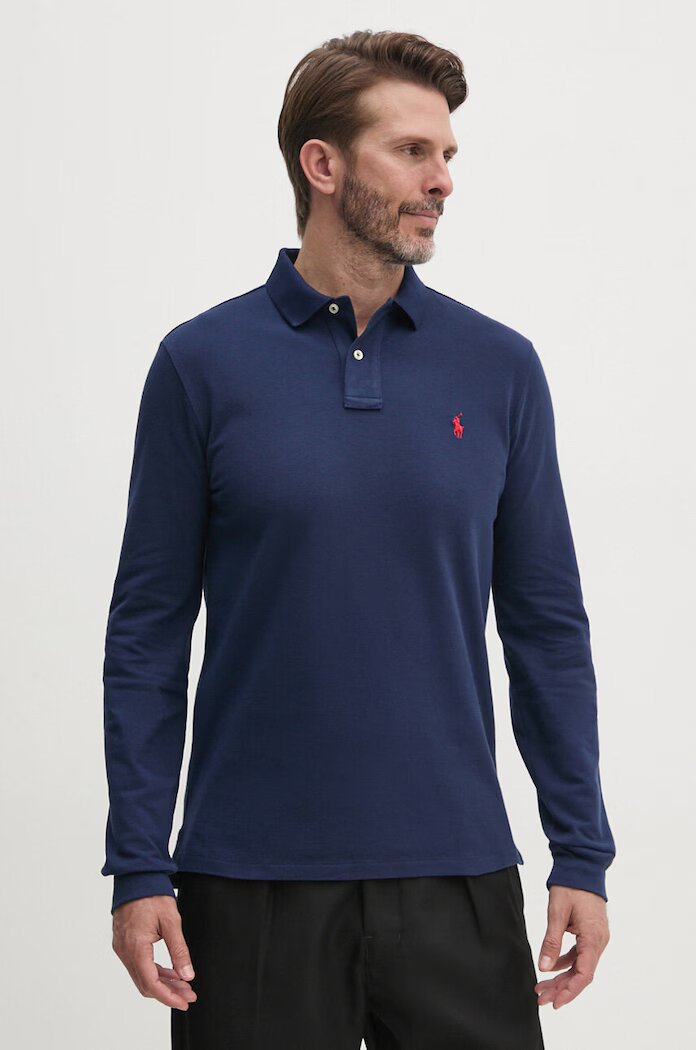 Polo Ralph Lauren блуза с дълги ръкави от памук синя 710680790