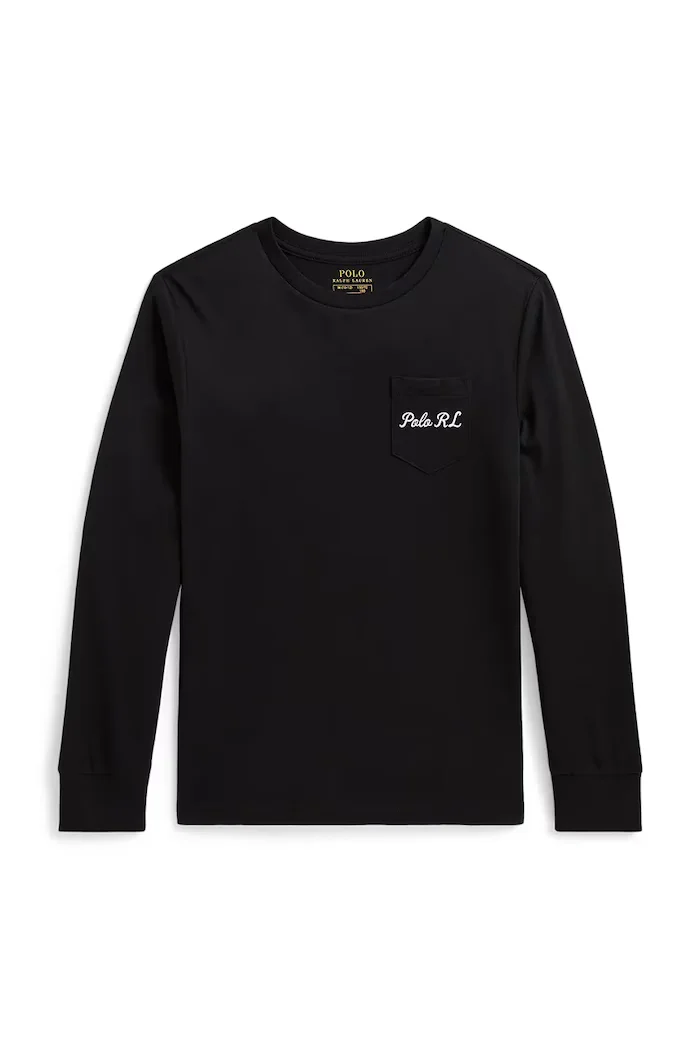 Polo Ralph Lauren блуза с дълги ръкави за деца от памук черна 323B29159001