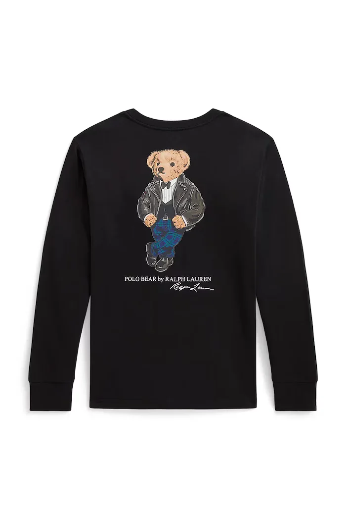 Polo Ralph Lauren блуза с дълги ръкави за деца от памук черна 323B29159001