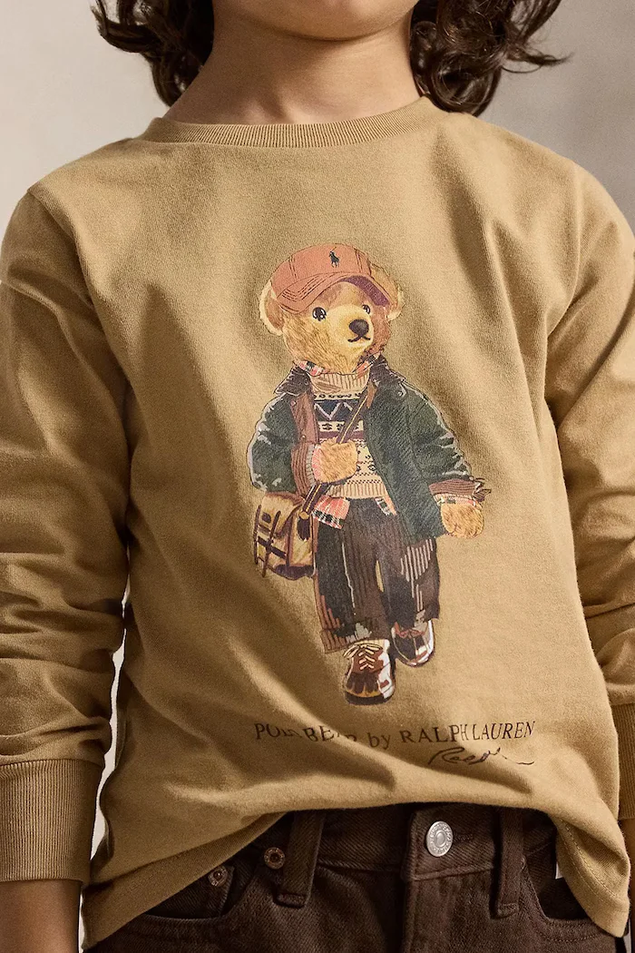 Polo Ralph Lauren блуза с дълги ръкави за деца от памук кафява 322B27277001