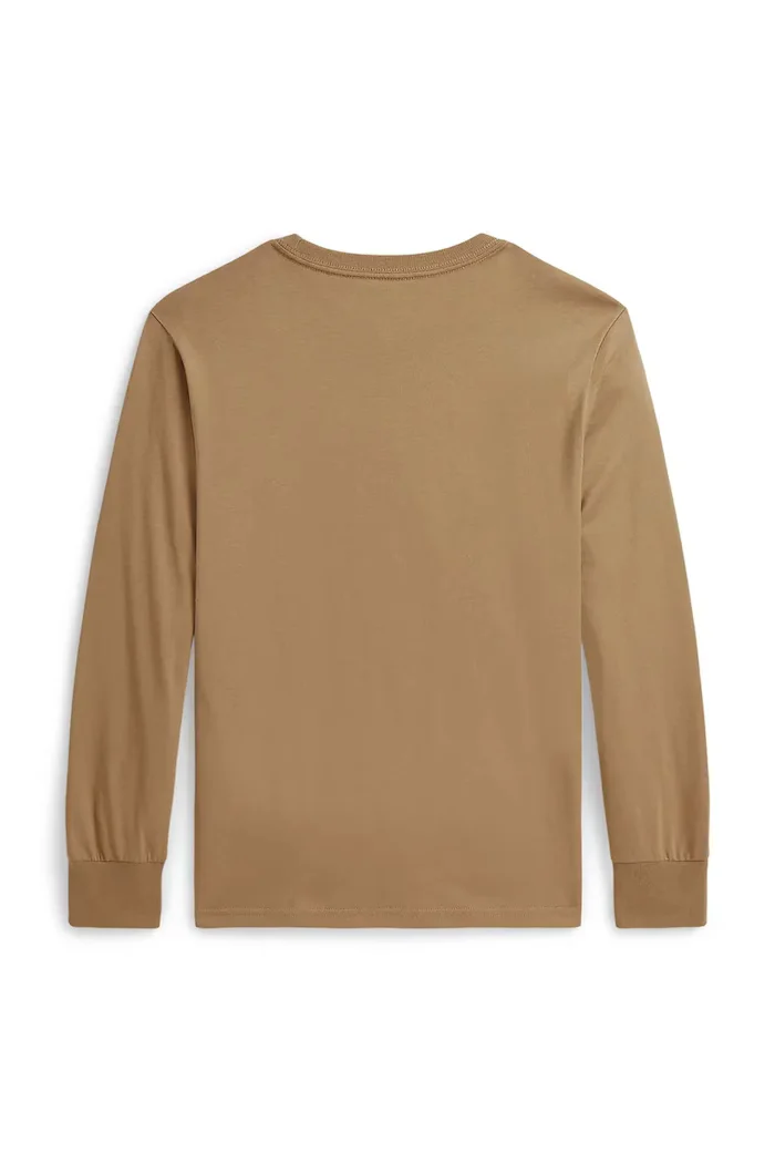 Polo Ralph Lauren блуза с дълги ръкави за деца от памук кафява 323B27277001