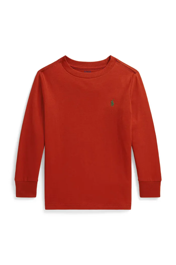 Polo Ralph Lauren блуза с дълги ръкави за деца от памук оранжева 322854677509