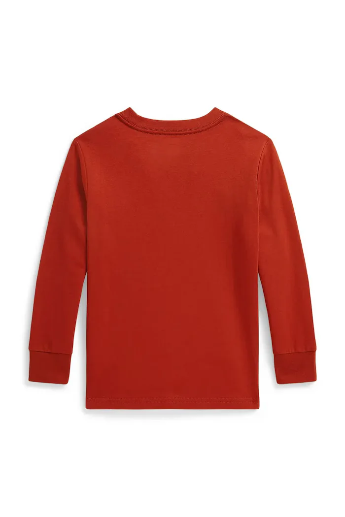 Polo Ralph Lauren блуза с дълги ръкави за деца от памук оранжева 322854677509
