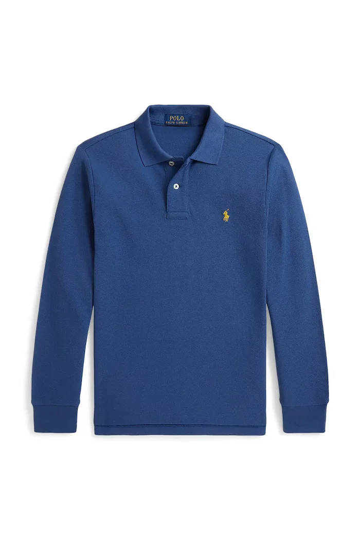 Polo Ralph Lauren блуза с дълги ръкави за деца от памук синя 323703634501