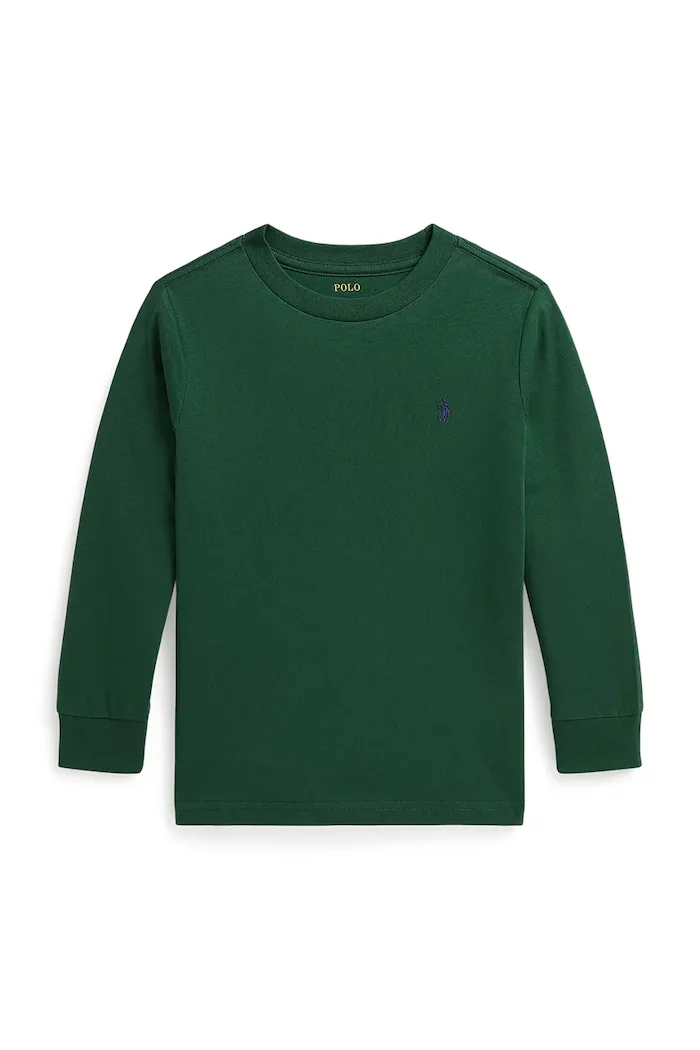 Polo Ralph Lauren блуза с дълги ръкави за деца от памук зелена 322854677511