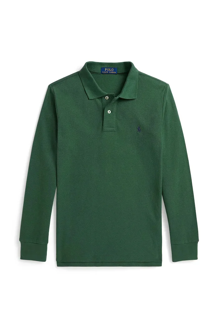 Polo Ralph Lauren блуза с дълги ръкави за деца от памук зелена 323703634502