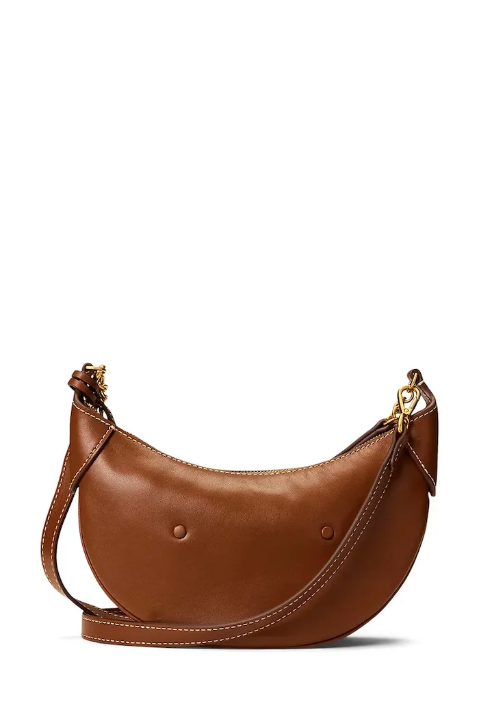 Polo Ralph Lauren Чанта crossbody дамска от кожа кафява 428977210