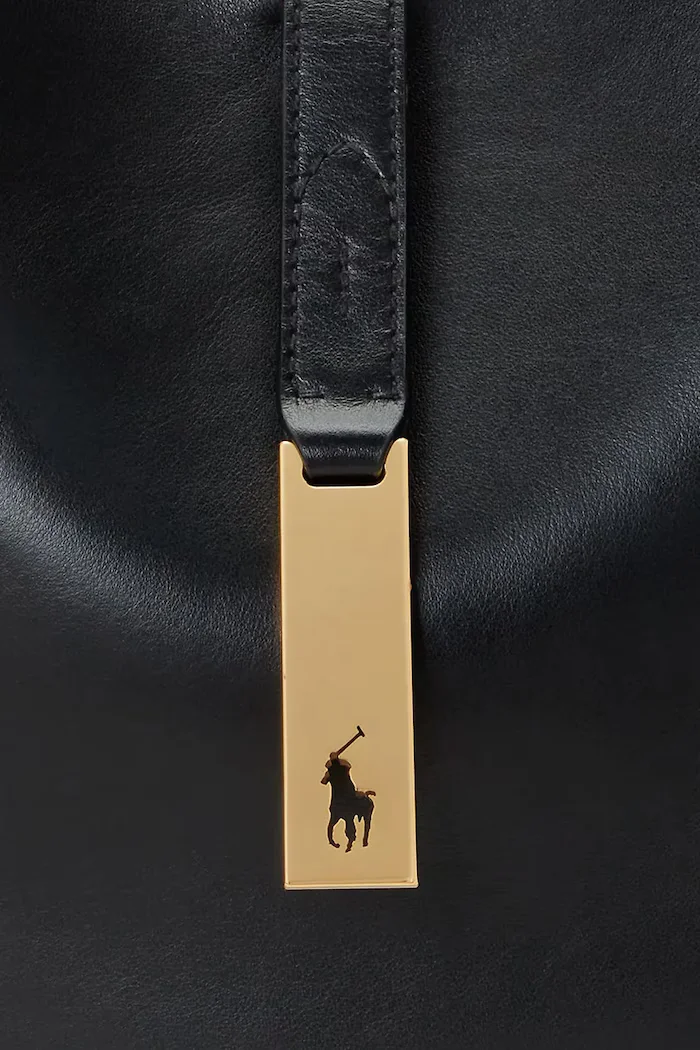Polo Ralph Lauren чанта тип хобо дамска от кожа черна 428944017