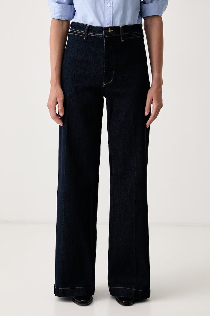 Polo Ralph Lauren дънки wide leg дамски тъмносини 211B17119
