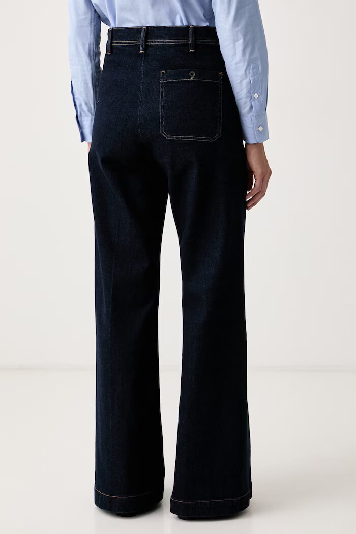 Polo Ralph Lauren дънки wide leg дамски тъмносини 211B17119