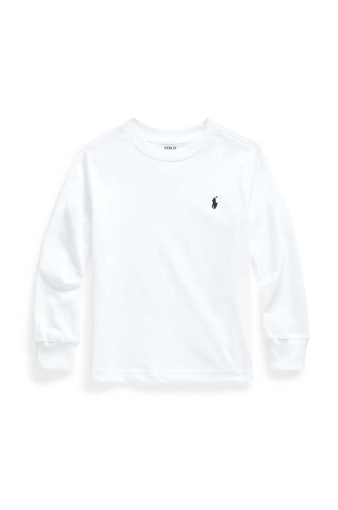 Polo Ralph Lauren Детска блуза с дълги ръкави в бяло с изчистен дизайн 322843804004